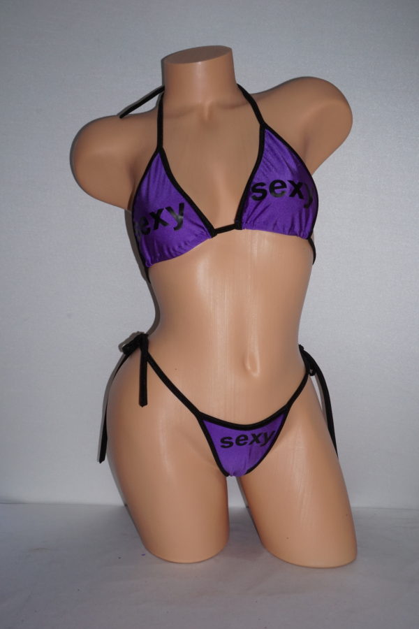 3021 2pc Spandex Purple Design sexy