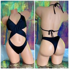 4022 1pc Spandex Black Set
