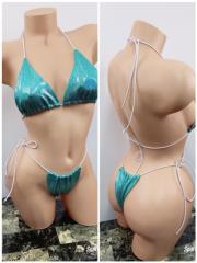 4043 2pc Hologram Jade/Silver
