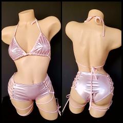 3080 2pc Vinyl Light Pink Short and Top