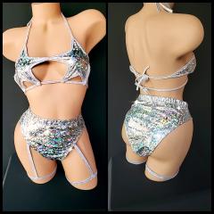 3093 2pc Glass Vinyl Silver S/M