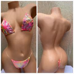 4072B 2pc Hologram  ORANGE O/s