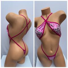 4075B SPANDEX  CHEETAH/FUCHSIA  O/S