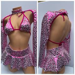 4075B 4PC SPAMDEX CHEETAH/FUCHSIA O/S