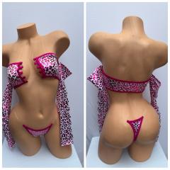 4075B SPANDEX  CHEETAH/FUCHSIA O/S