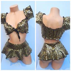 4075B 3PC SPANDEX  CHEETAH/GOOD O/S