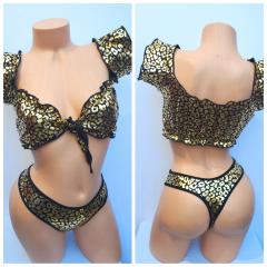 4075B 2PC SPANDEX  CHEETAH/GOOD O/S