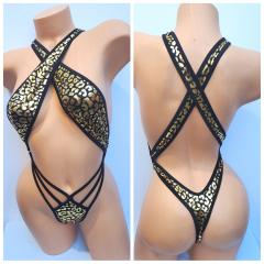 4075B 1 pc  spandex   CHEETAH/GOOD O/S