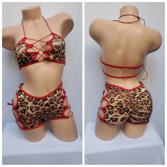 4076c 2pc spamdex BLACK Rhinestone O/S