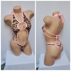 4076c1pc spandex CHEETAH Rhinestone O/s