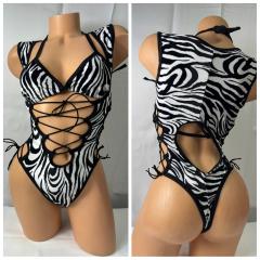 4081 2pc Velvet Zebra O/S