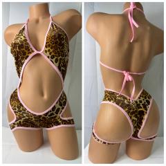 4081 1pc Velvet Leopard O/S