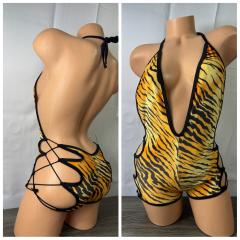 4081 2pc Velvet Cheeta O/S